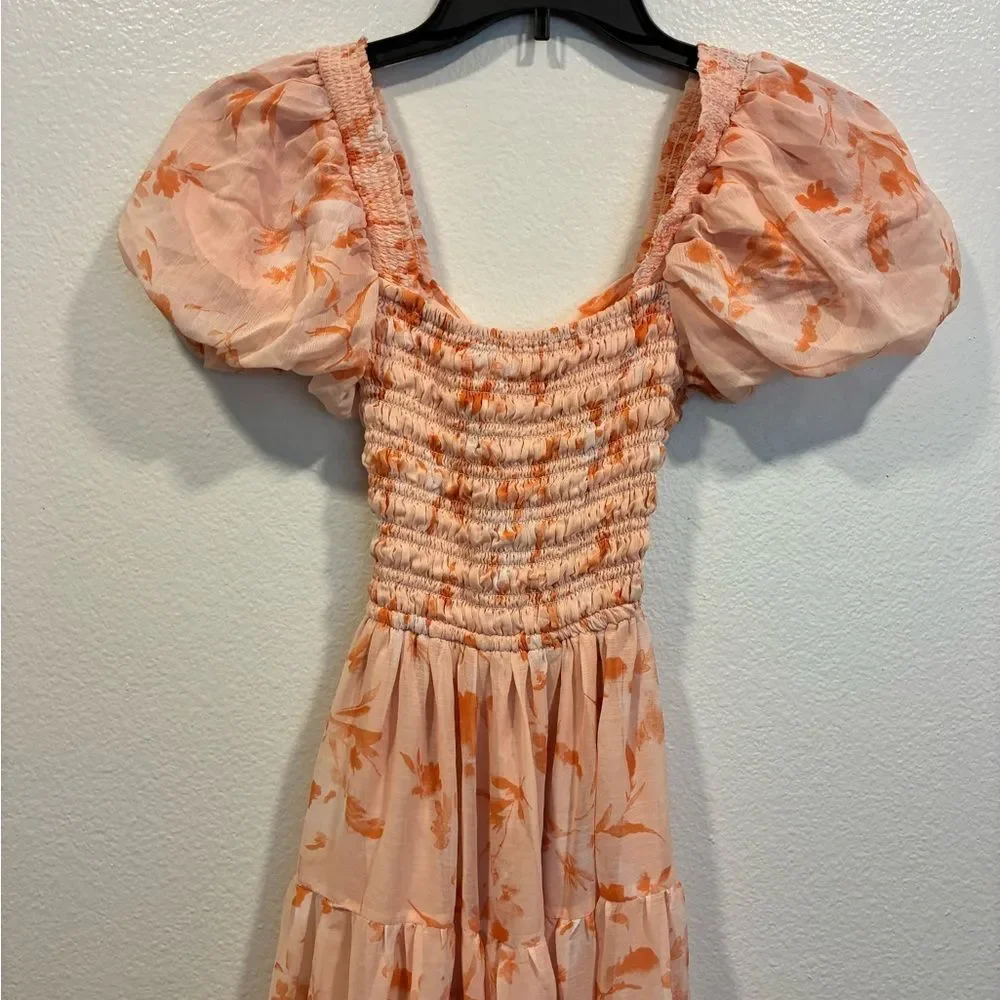 Floral Orange Maxi Dress